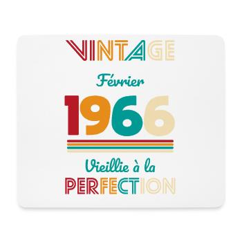 Anniversaire 60 ans - Vintage - Février 1966 - Tapis de souris (format paysage) - blanc - Devant