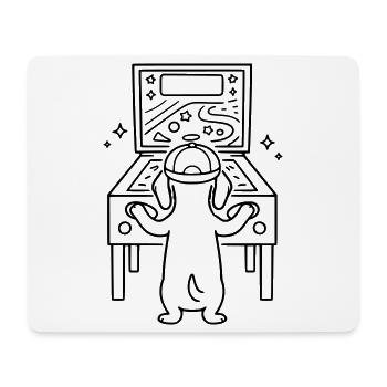 Dackel Flipper Pinball Kinder Personalisierbar  - Mousepad (Querformat) - Weiß - Vorne