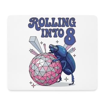 Rolling Into 8 Disco-Mistkäfer - Mousepad (Querformat) - Weiß - Vorne