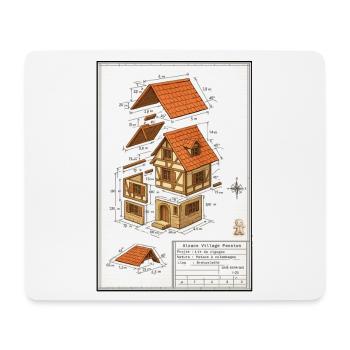 Alsatian half-timbered house architect's plan - Mouse Pad (horizontal) - white - Front