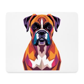 Colorful Geometric Boxer Dog - Mouse Pad (horizontal) - white - Front