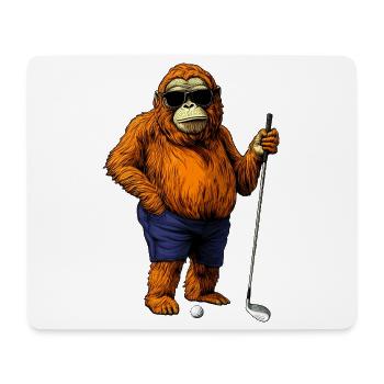 Affe Golfspieler - Mousepad (Querformat) - Weiß - Vorne