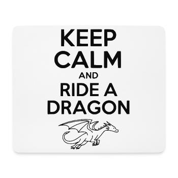 Bleib ruhig und reite einen Drachen - Mousepad (Querformat) - Weiß - Vorne