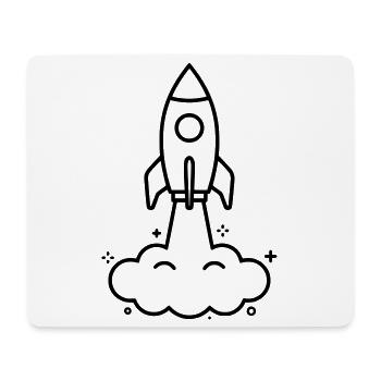 Résumé de Nuages Fusées Kawaii - Tapis de souris (format paysage) - blanc - Devant