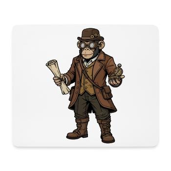 Monkey Explorer Steampunk Retro-Abenteuer - Mousepad (Querformat) - Weiß - Vorne