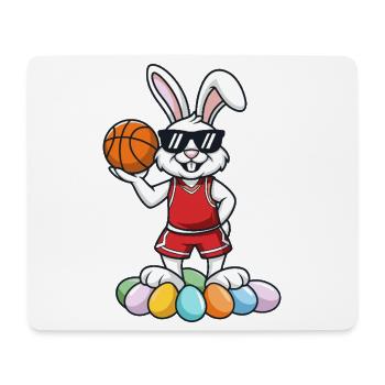  Cooler Basketball Osterhase Mit Sonnenbrille - Mousepad (Querformat) - Weiß - Vorne