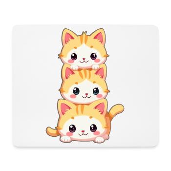 Stacked Kitten Trio - Mouse Pad (horizontal) - white - Front