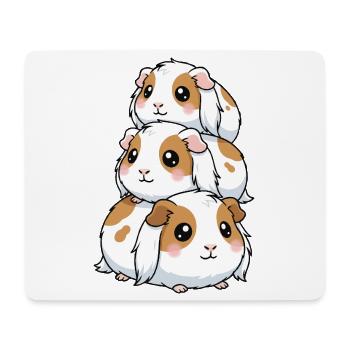 Stacked Guinea Pig Kawaii Trio - Mouse Pad (horizontal) - white - Front