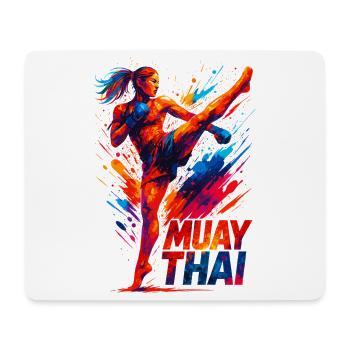 Muay Thai Kick : cadeau graphique abstrait pour boxeur - Tapis de souris (format paysage) - blanc - Devant
