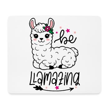 Be Amazing Alpaca Blumenkrone - Mousepad (Querformat) - Weiß - Vorne