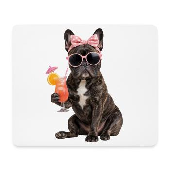 Cocktail d’été au bouledogue français - Tapis de souris (format paysage) - blanc - Devant