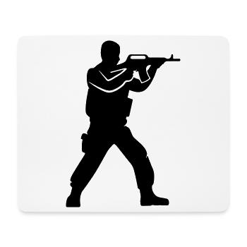Soldier Silhouette - Mouse Pad (horizontal) - white - Front