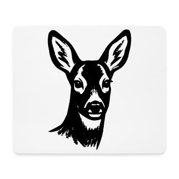 Deer Outline Forest Animal Cottagecore Friends of Nature - Mouse Pad (horizontal) - white - Front