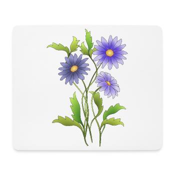 Blumen - Mousepad (Querformat) - Weiß - Vorne