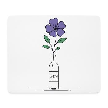 Blume lila in Weinflasche - Mousepad (Querformat) - Weiß - Vorne