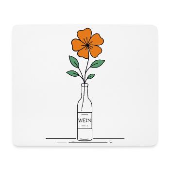 Blume orange in Weinflasche - Mousepad (Querformat) - Weiß - Vorne