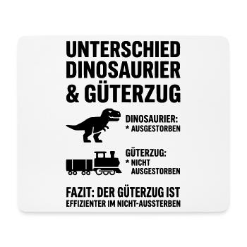 Unterschied Dinosaurier & Güterzug – Lustiges Meme - Mousepad (Querformat) - Weiß - Vorne