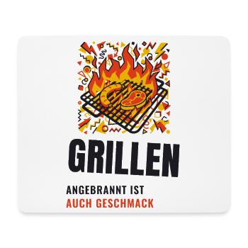 Grillen Angebrannt Ist Auch Geschmack BBQ - Mousepad (Querformat) - Weiß - Vorne