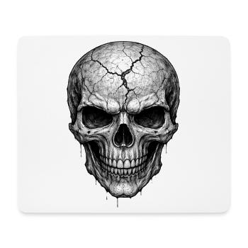 Cracked Skull Gothic Horror-Grafik - Mousepad (Querformat) - Weiß - Vorne