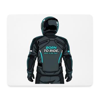 Motard - Né pour rouler - Tapis de souris (format paysage) - blanc - Devant