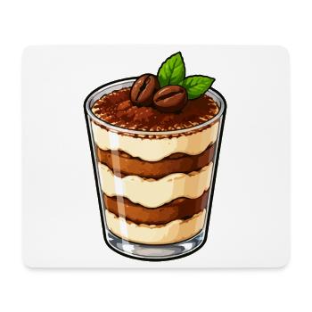 Tiramisu im Glas Kaffeecreme - Mousepad (Querformat) - Weiß - Vorne