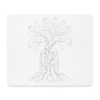 Baobab-Baum des Lebens - Mousepad (Querformat) - Weiß - Vorne