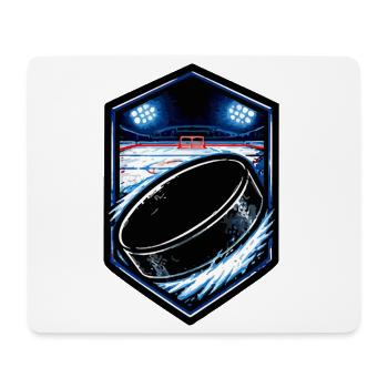 Eishockey Puck im Stadion Neon - Mousepad (Querformat) - Weiß - Vorne