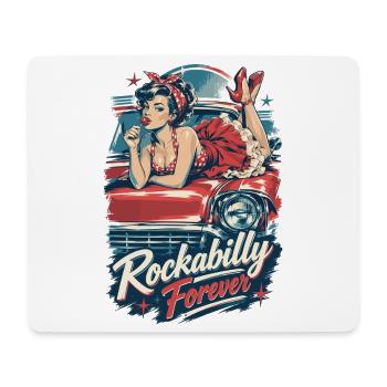 Rockabilly Forever Pin Up Girl Oldtimer Kleid - Mousepad (Querformat) - Weiß - Vorne