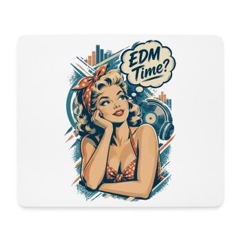 Retro Pin-Up Girl - EDM Time Festival Design - Mousepad (Querformat) - Weiß - Vorne