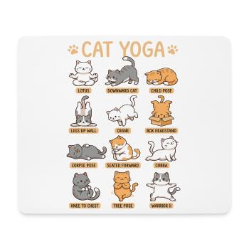 Cat Yoga Katze Yoga Posen Lustiges Katzen Motiv - Mousepad (Querformat) - Weiß - Vorne