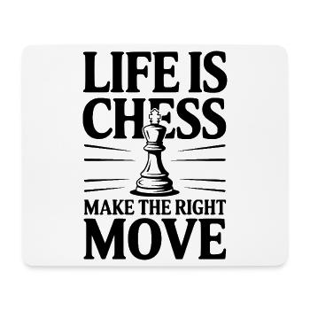 Das Leben ist Schach – mach den richtigen Zug - Mousepad (Querformat) - Weiß - Vorne