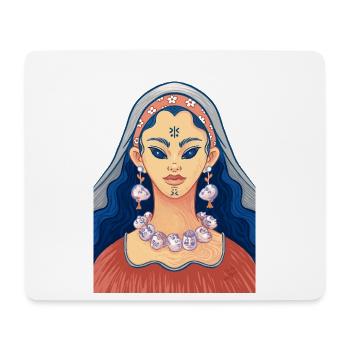 Hexe mit menschlichen Ohrringen und Halskette - Mousepad (Querformat) - Weiß - Vorne