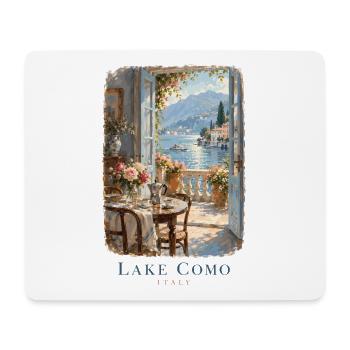 Der Comer See durch ein offenes Fenster - Mousepad (Querformat) - Weiß - Vorne