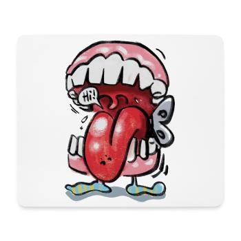 Klappergebiss - Mousepad (Querformat) - Weiß - Vorne