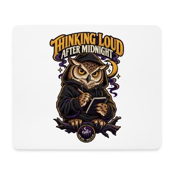 RobVibe Wild Club – Owl Thinking After Midnight - Mousepad (Querformat) - Weiß - Vorne