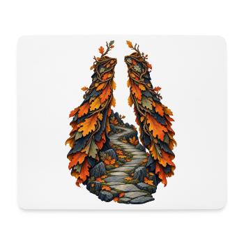 Geteilter Eichenlaub-Mantel am Funkenpfad - Mousepad (Querformat) - Weiß - Vorne