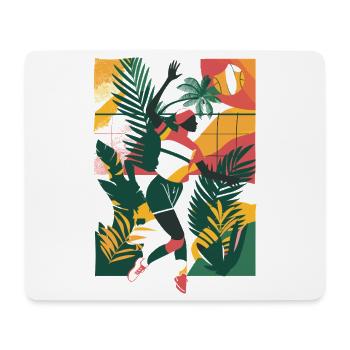 Volleyball Mädchen Cartoon - Mousepad (Querformat) - Weiß - Vorne
