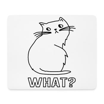 Niedliche Katze What - Mousepad (Querformat) - Weiß - Vorne
