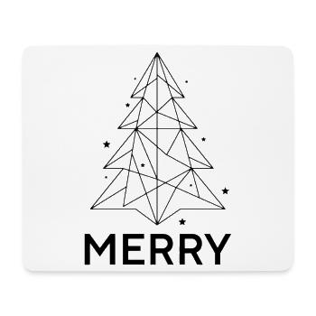 MERRY Chrismas - Weihnachtsbaum Minimalistisch - Mousepad (Querformat) - Weiß - Vorne