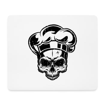 Koch Totenkopf Kochmütze - Mousepad (Querformat) - Weiß - Vorne