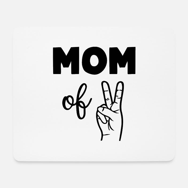 Mom of Two - Mousepad (Querformat) - Weiß