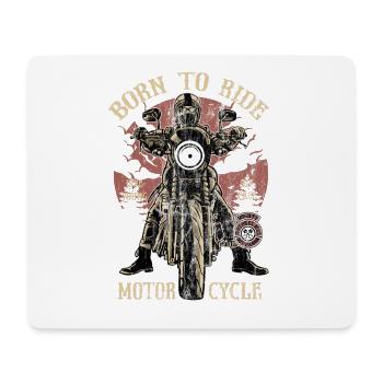 BORN TO RIDE - Motorrad Chopper Caferacer Geschenk - Mousepad (Querformat) - Weiß - Vorne