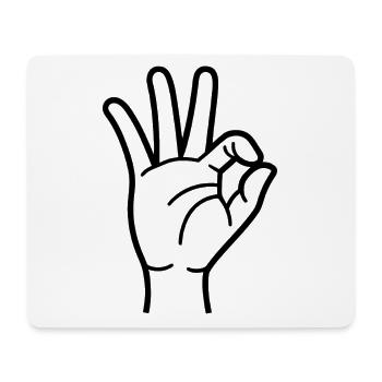 Okay, Hand - Mousepad (Querformat) - Weiß - Vorne