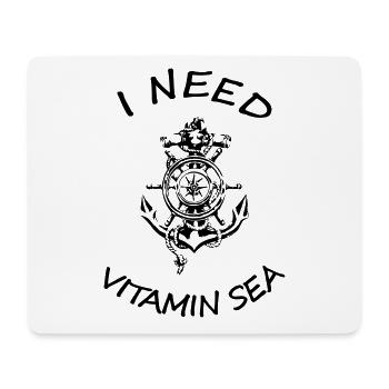 anchor compass steering wheel i need vitamin sea - Mouse Pad (horizontal) - white - Front