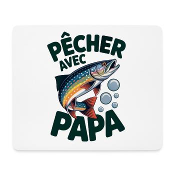 Pêcher avec papa, c'est le top. Une truite qui sau - Tapis de souris (format paysage) - blanc - Devant