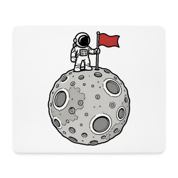 Mond Landung Astronaut Flagge Weltraum Vektor Shir - Mousepad (Querformat) - Weiß - Vorne