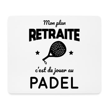 Mon plan retraite c'est de jouer au padel cadeau - Tapis de souris (format paysage) - blanc - Devant