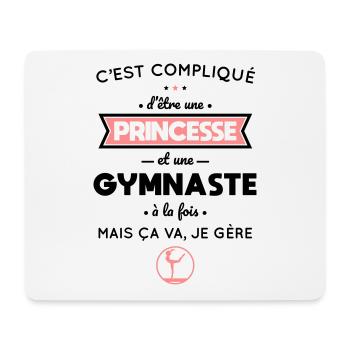 Compliqué d'être une princesse et une gymnaste - Tapis de souris (format paysage) - blanc - Devant