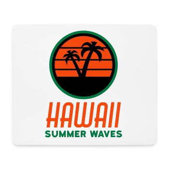 Hawaii, summer waves (Kreis, Sonne, Palmen) - Mousepad (Querformat) - Weiß - Vorne