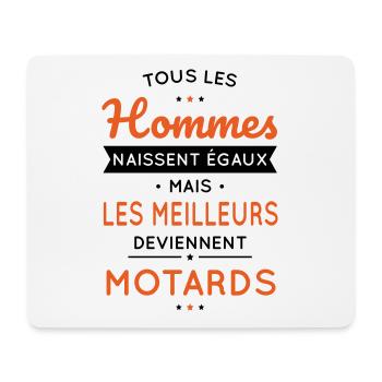 Hommes naissent égaux meilleurs deviennent motards - Tapis de souris (format paysage) - blanc - Devant
